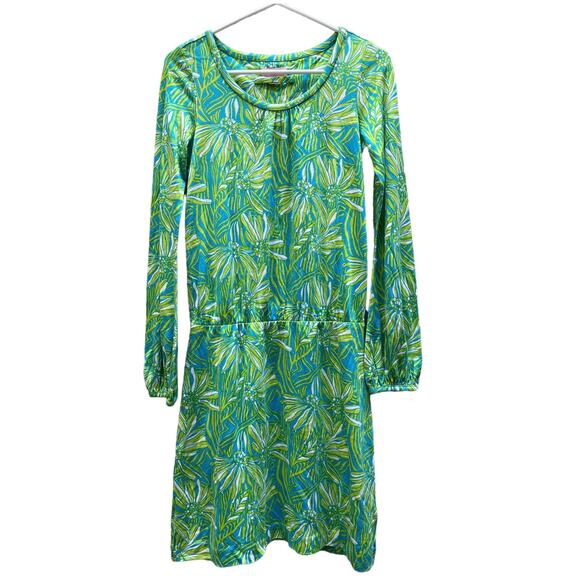 Lilly Pulitzer Susan Dress Seaweed Green Daisy Garland Silk Blend Women's Small - Picture 1 of 6